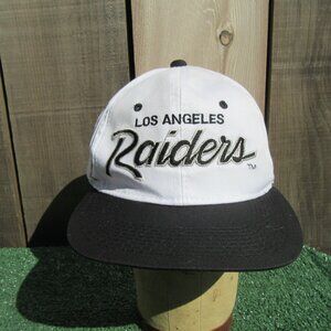 Vintage Sports Specialties NFL Los Angeles Raiders White Snapback Hat Cap Twill